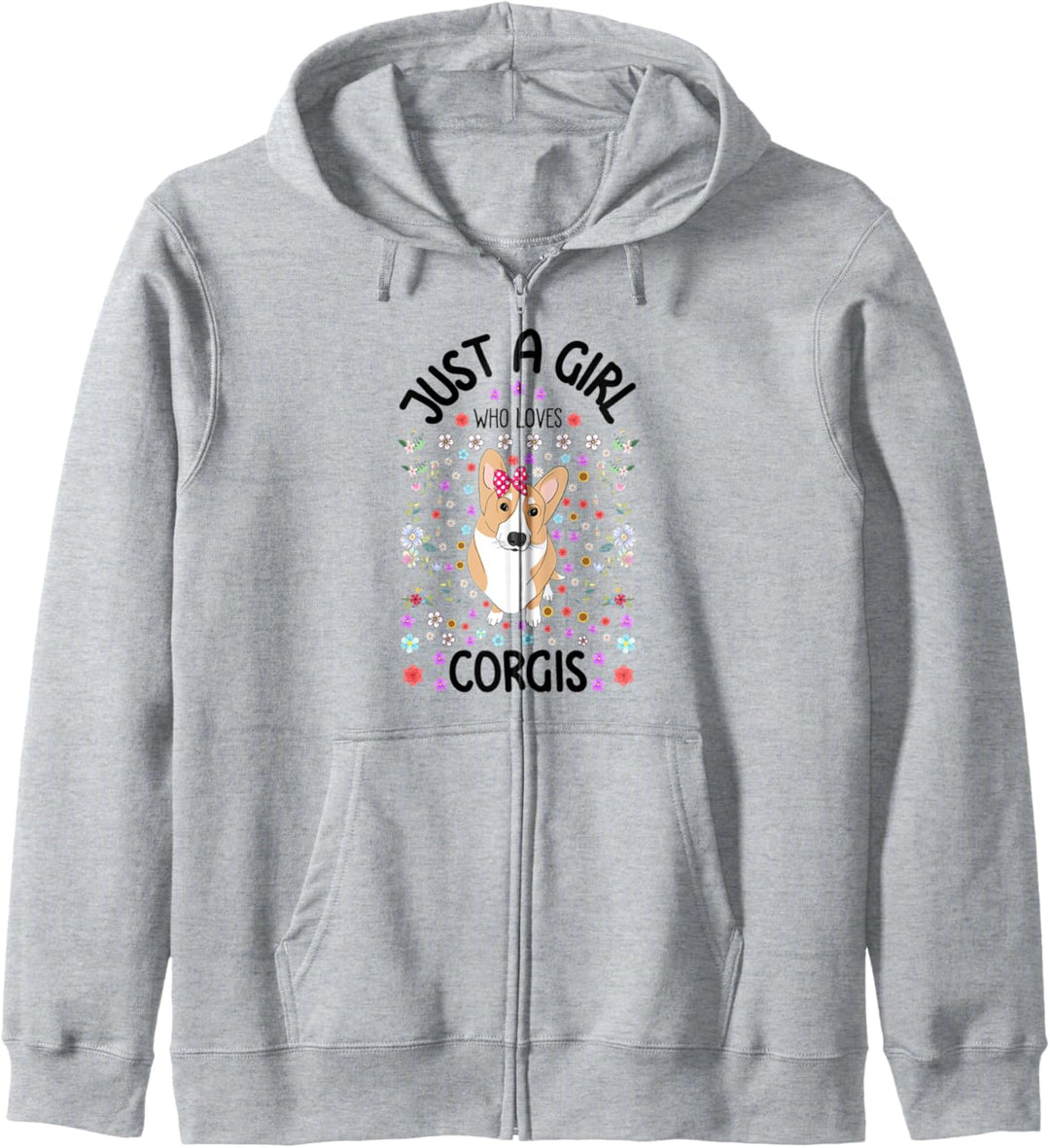 Funny Floral Corgy Lover Gift Just a Girl Who Loves Corgis Kapuzenjacke