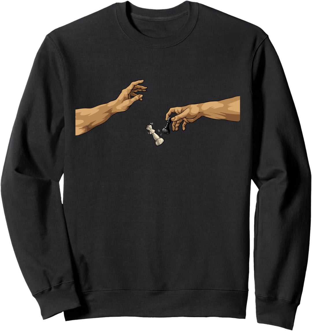 Schachspieler - Die Erschaffung Adams - Schachfiguren Schach Sweatshirt