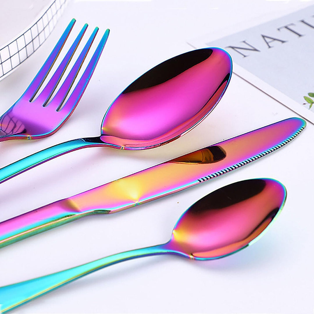 Besteck Set für 4 Personen, 20 teilig Essbesteck Set inkl. Messer, Gabel, Löffel für die Küche zu Ha