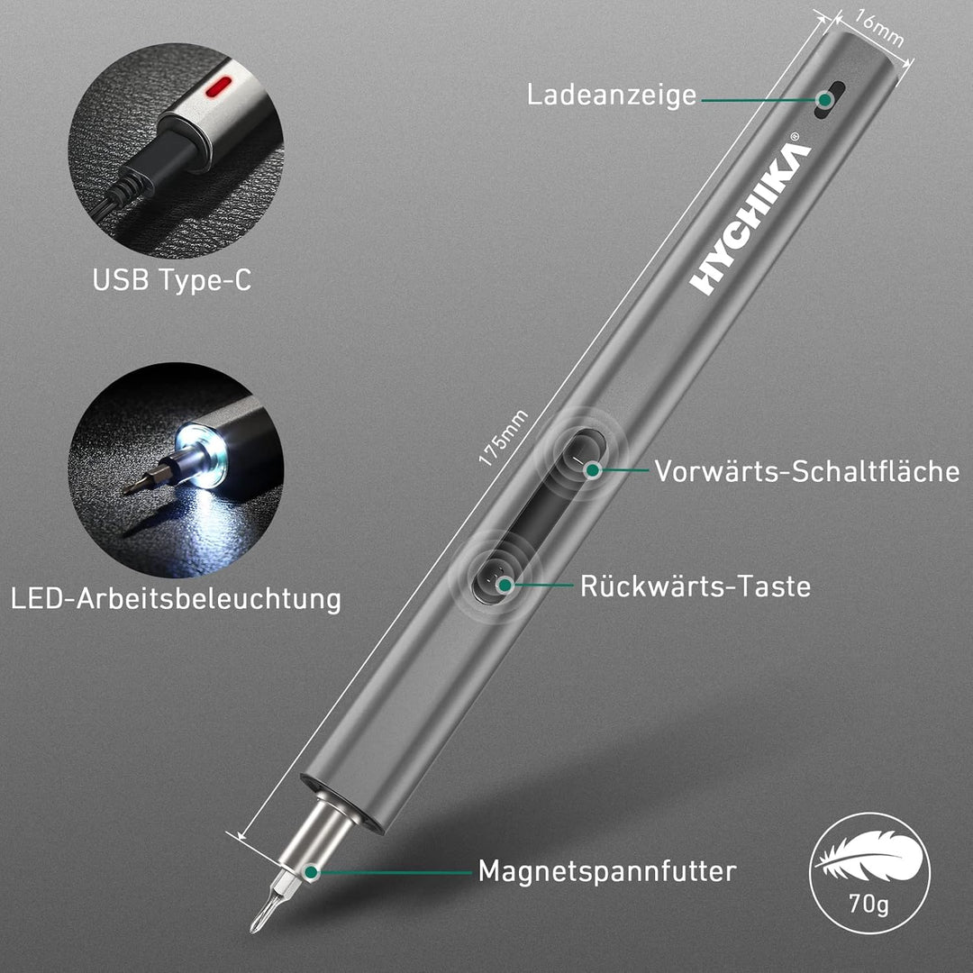 HYCHIKA Elektrischer Precision Schraubendreher Feinmechaniker Set, 67 in 1 Mini Feinmechaniker Werkz