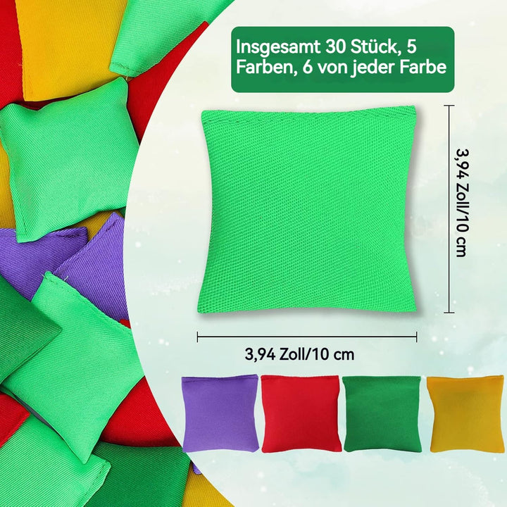 Bean Bags Tczecoo 30 Stück Sitzsäcke, Nylon-Sitzsäcke, Cornhole Säckchen, Sitzsack-Wurfspiel, Beanba