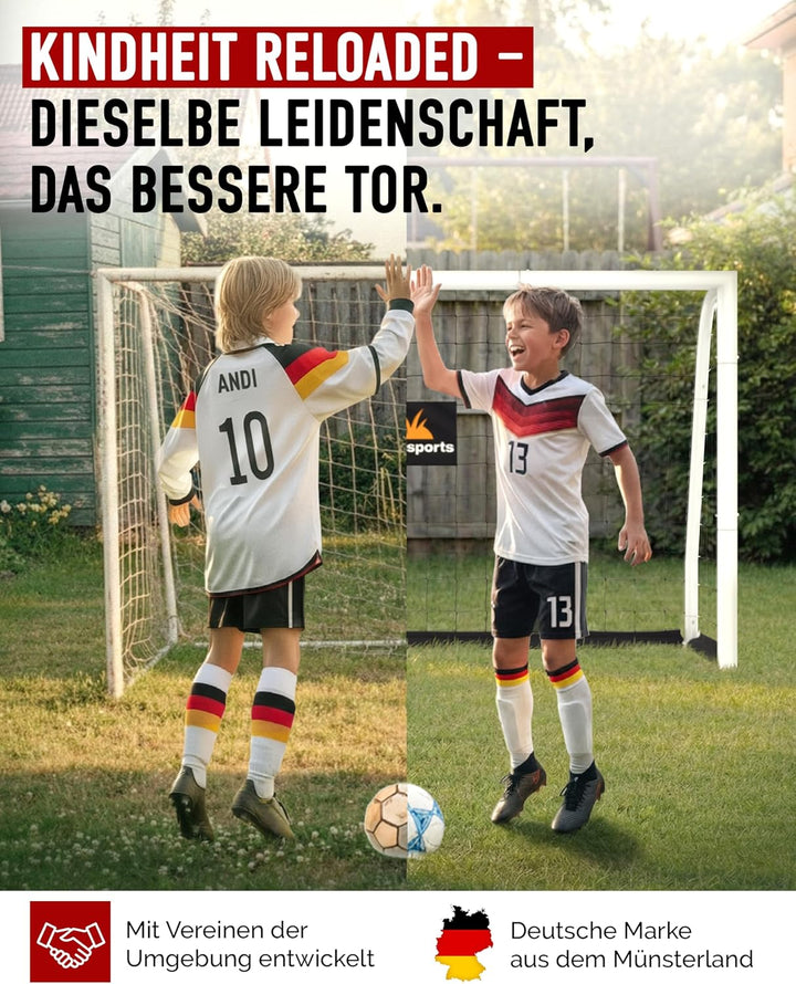 Fussballtor Kinder [EXTREM STABIL] - [ROSTFREI] Fussballtore für Garten Kinder - Fussball Tor mit Er
