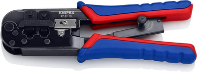 Knipex Crimpzange für Westernstecker brüniert, mit Mehrkomponenten-Hüllen 190 mm 97 51 10 Single, Si