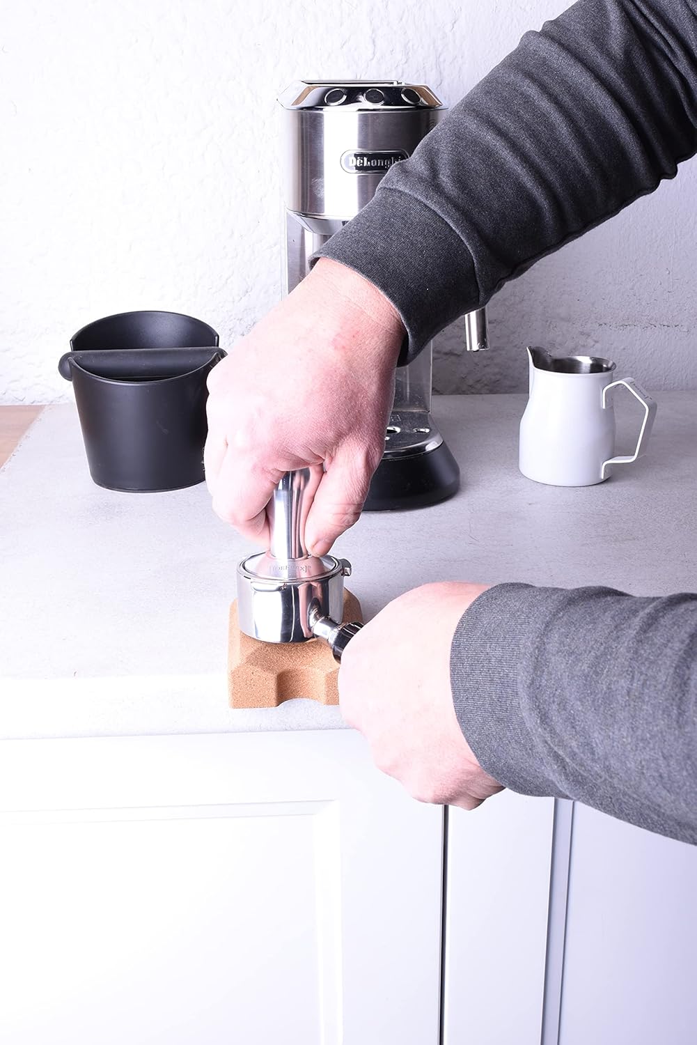JoeFrex Siebträger für Delonghi Dedica Serie EC685/ EC680 /EC785/EC820/EC850/EC860| aus Edelstahl mi