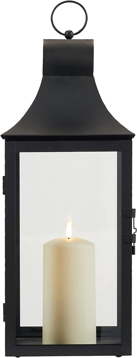 Lights4fun Metall Laterne Albury mit TruGlow LED Kerze Aussenbereich 34cm