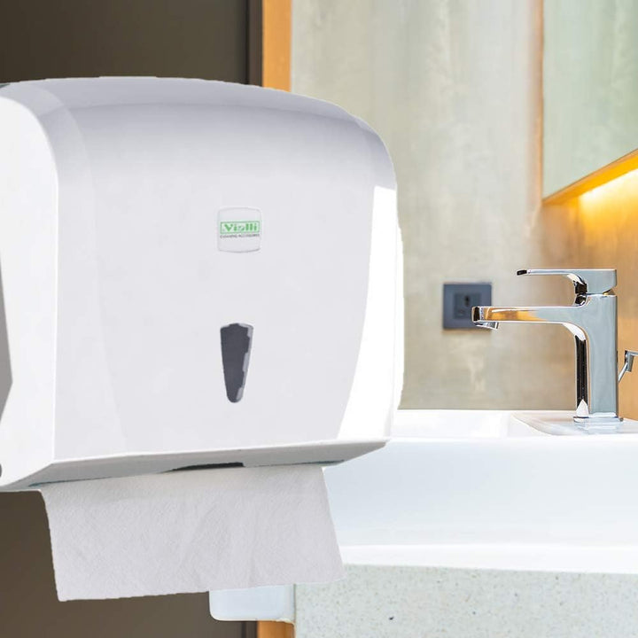 Vialli Papiertuchspender für ZZ und Lagenfalz Papierhandtücher – moderner Handtuchspender für Faltha