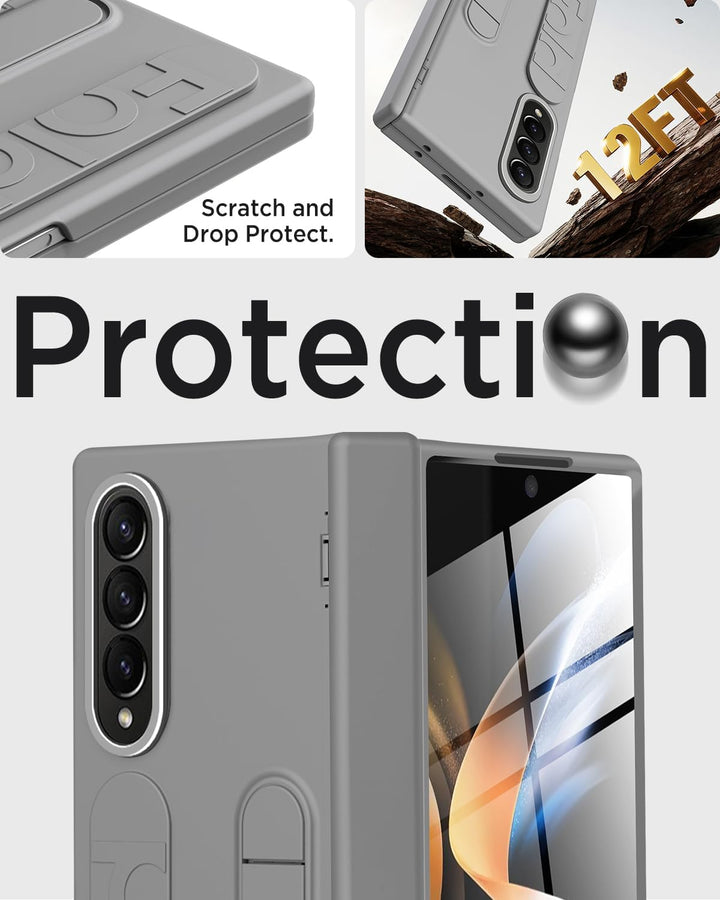 Miimall Kompatibel mit Samsung Galaxy Z Fold 4 Hülle mit Handschlaufe, [Abnehmbare Ständer] [Display