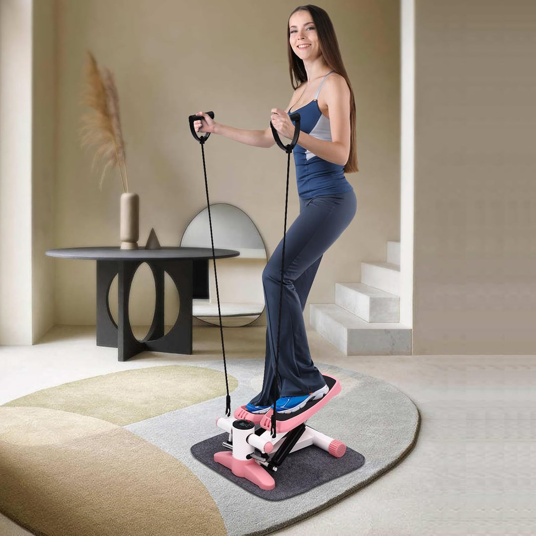 Mini Stepper für Zuhause mit Widerstandsbändern, hydraulisches Antriebssystem, verstellbare Training