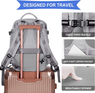 SZLX Grosser Reiserucksack Damen,Ryanair Handgepäck 40x20x25 Rucksack 45x36x20 Easyjet mit USB ansch