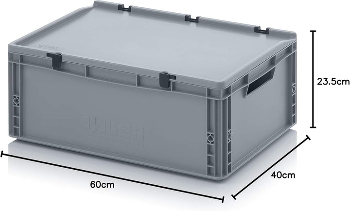 Auer Packaging Eurobehälter-Eurobox 60 x 40 x 23,5 cm mit Scharnierdeckel * Plastikbox Lagerbox ED 6