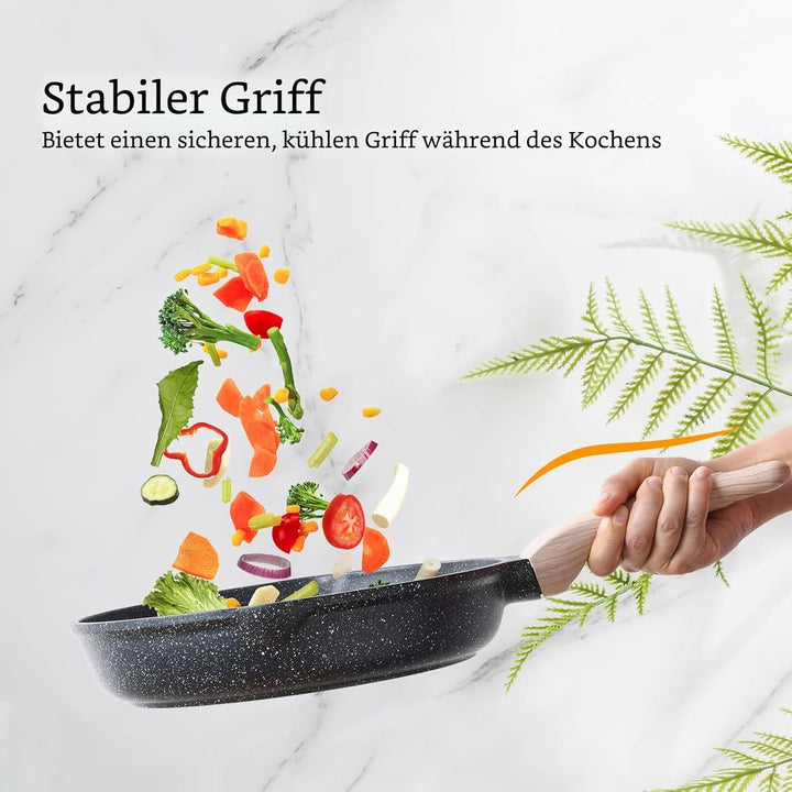 Kordisen Antihaft Bratpfanne 28 cm, Granit Beschichtung Pfanne, Induktion Kompatibel, Gesunde Stein
