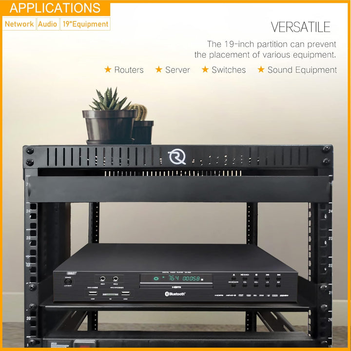 RIVECO 1U Server-Rack-Regal, 48,3 cm, 40 cm, belüftete Ausleger für Server- und Netzwerkausrüstung,