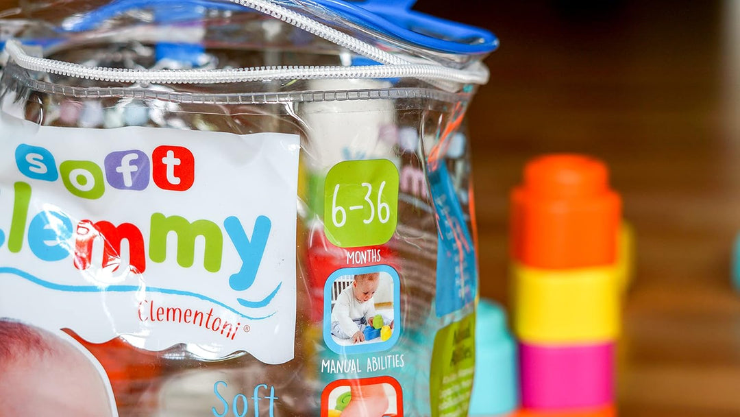 Clementoni Soft Clemmy Bausteine im Beutel (24 Stück) - Weiche Bausteine für Babys & Kleinkinder ab