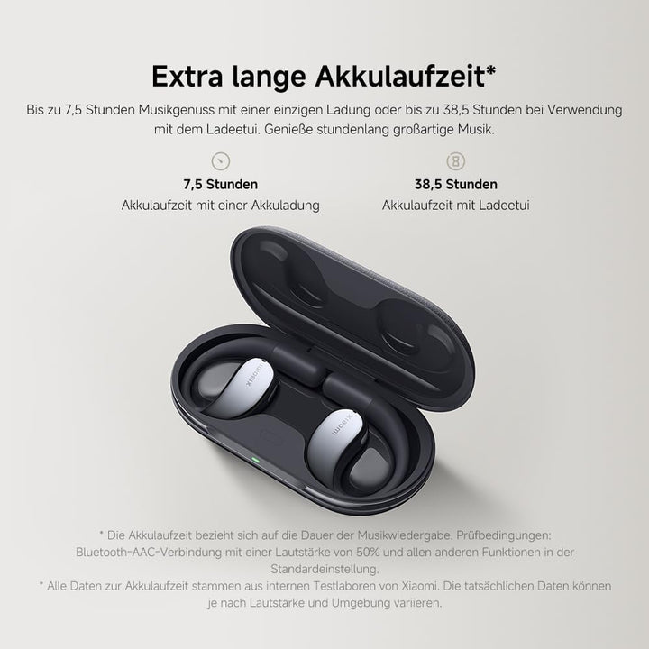 Xiaomi OpenWear Stereo - Leichter Bluetooth Open Ear Kopfhörer für den ganzen Tag mit 7.5 + 38.5 Stu