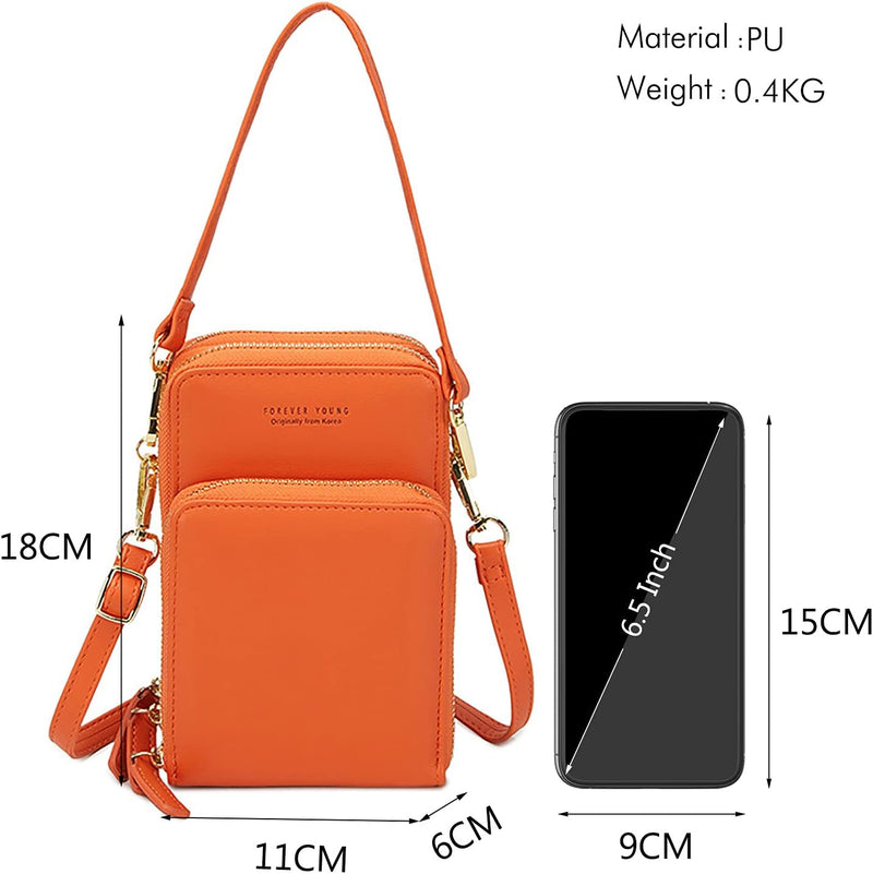 FANDARE Handy Umhängetasche Frauen Crossbody Tasche Schultertasche Damen Handy-Brieftasche Klein Han