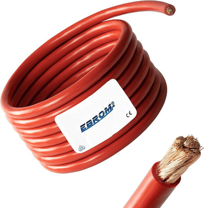 5 Meter Batteriekabel ROT H07V-K 25 mm² - KFZ Batterie Kabel - 100% OFC Kupfer - 5 m (5M) 25mm2 & 3