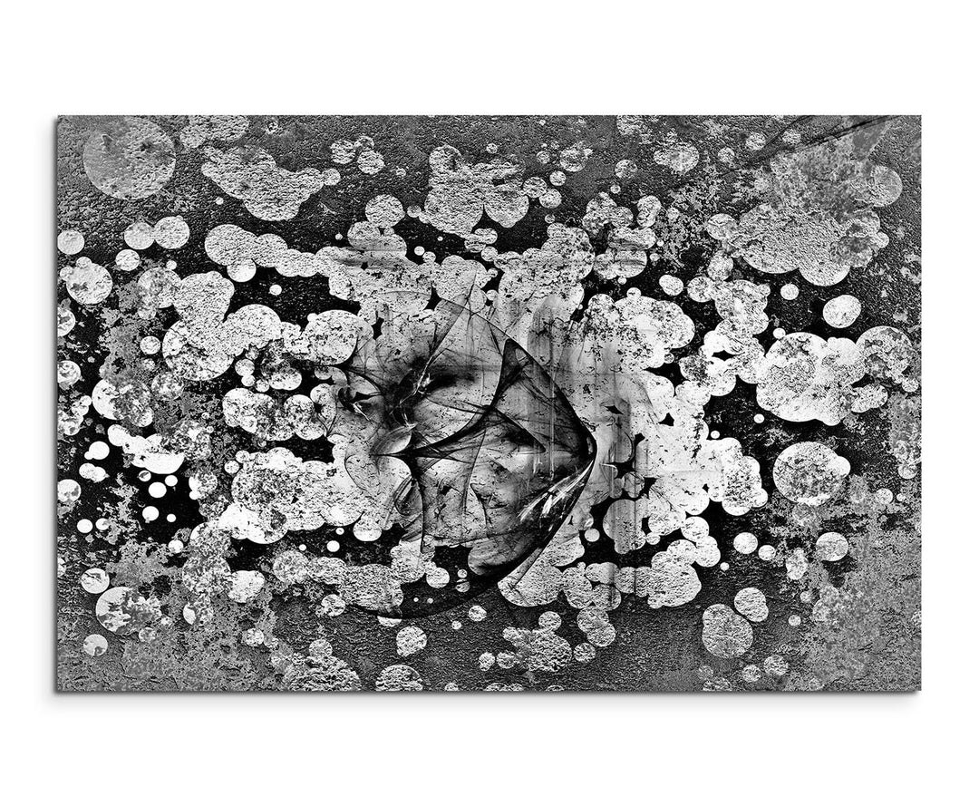 Sinus Art Abstrakt 1380-120x80cm SCHWARZ-Weiss Bilder - Wandbild Kunstdruck in XXL Format - Fertig A
