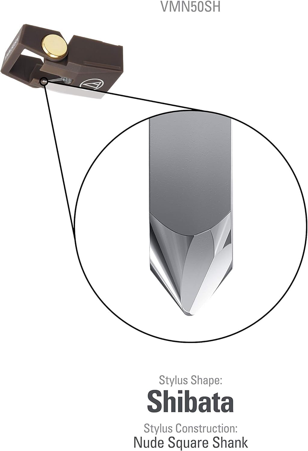Audio-Technica VMN50SH Ersatznadel für VM750SH Braun VMN50SH Shibata Nude Plattenspieler, VMN50SH Sh