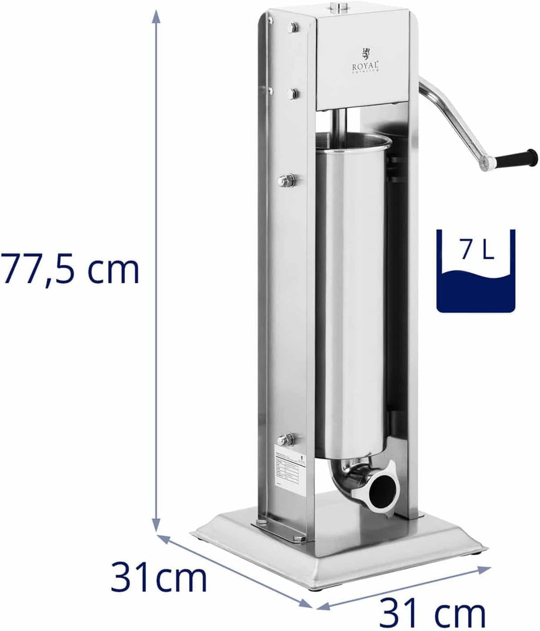 Royal Catering RCWV-7L Wurstfüller vertikal Wurstfüllmaschine Wurstspritze Wurstpresse Edelstahl 7 L