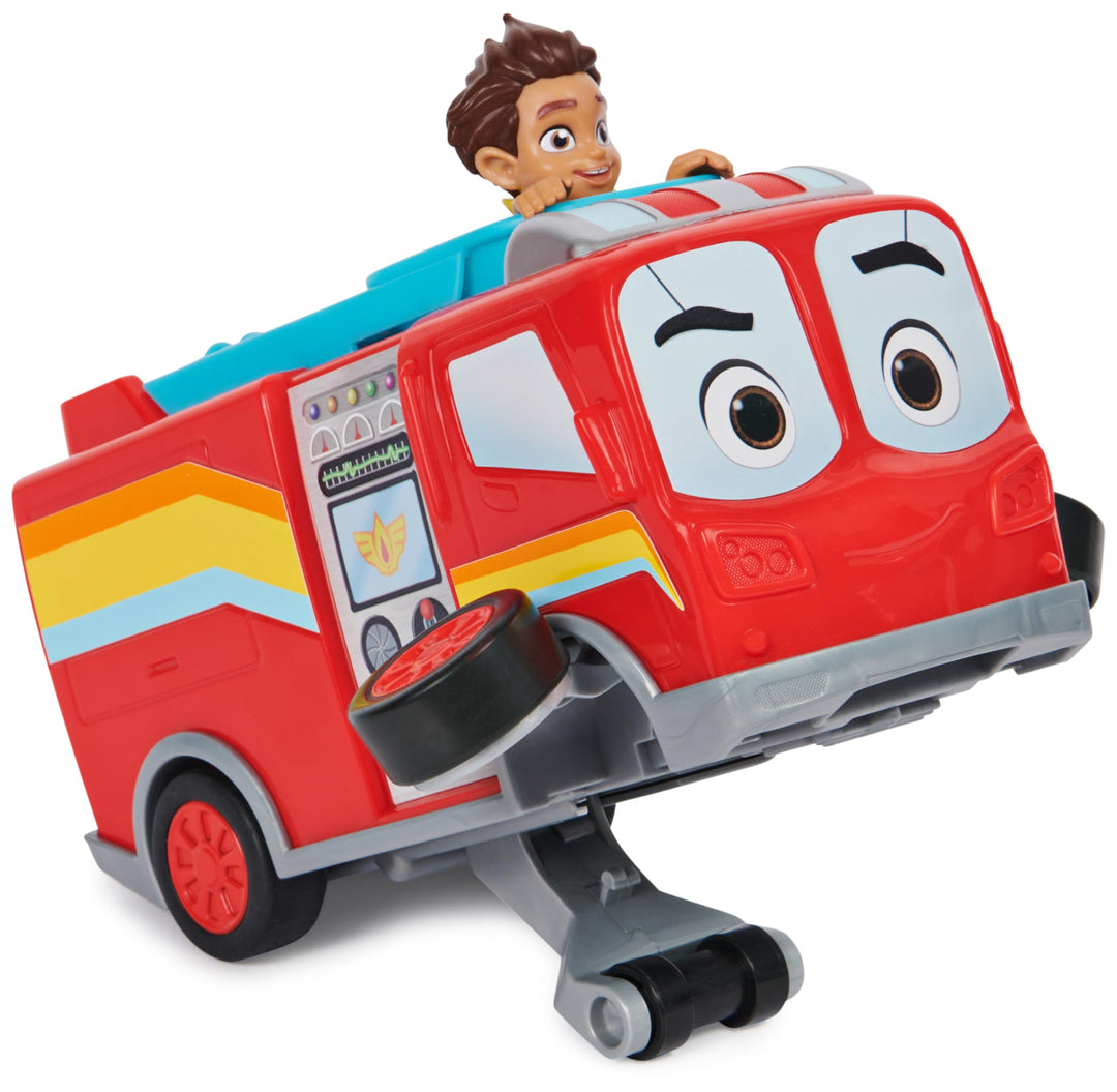 Disney Junior Firebuds, BO and Flash Feuerwehrauto Spielzeugfahrzeug mit Rückzugfunktion und Wheelie