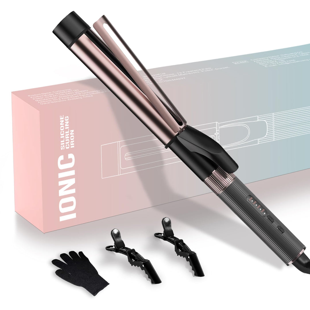 Lockenstab Grosse Locken 32mm, UKLISS PRO Lockenstäbe mit Klemme, Dicker Lockenstab für Lange Haare