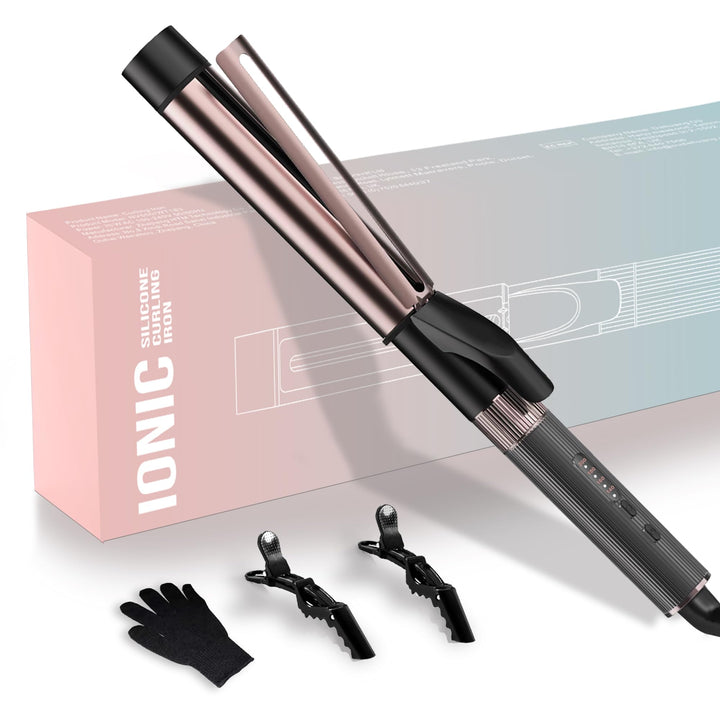Lockenstab Grosse Locken 32mm, UKLISS PRO Lockenstäbe mit Klemme, Dicker Lockenstab für Lange Haare