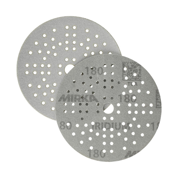 Mirka Iridium Premium-Schleifpapier Ø 125mm Klett 89-Loch, Korn 180, 100 Stk / Zum Schleifen von Lac