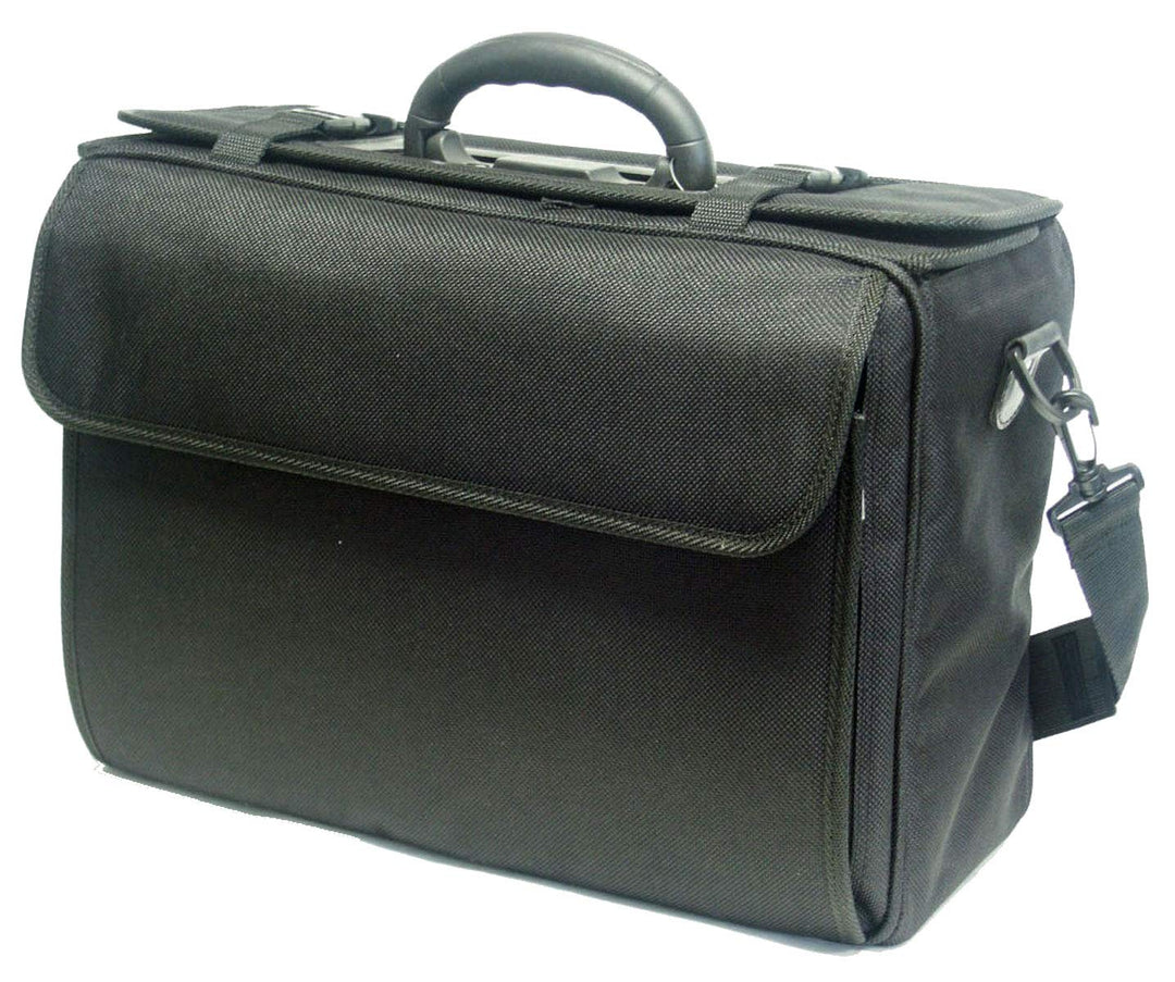 Bowatex Pilotenkoffer Aktenkoffer Dokumenten Koffer Schwarz 44 cm Klein 1,7 kg