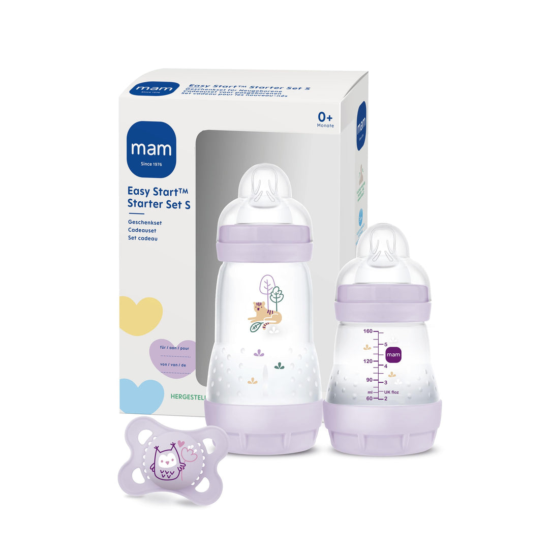 MAM Easy Start Anti-Colic Starter Set S, Baby Erstausstattung mit 2 Anti-Colic Flaschen (160 ml & 26