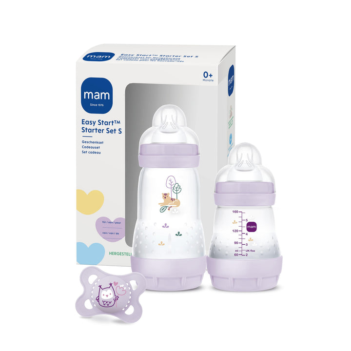 MAM Easy Start Anti-Colic Starter Set S, Baby Erstausstattung mit 2 Anti-Colic Flaschen (160 ml & 26