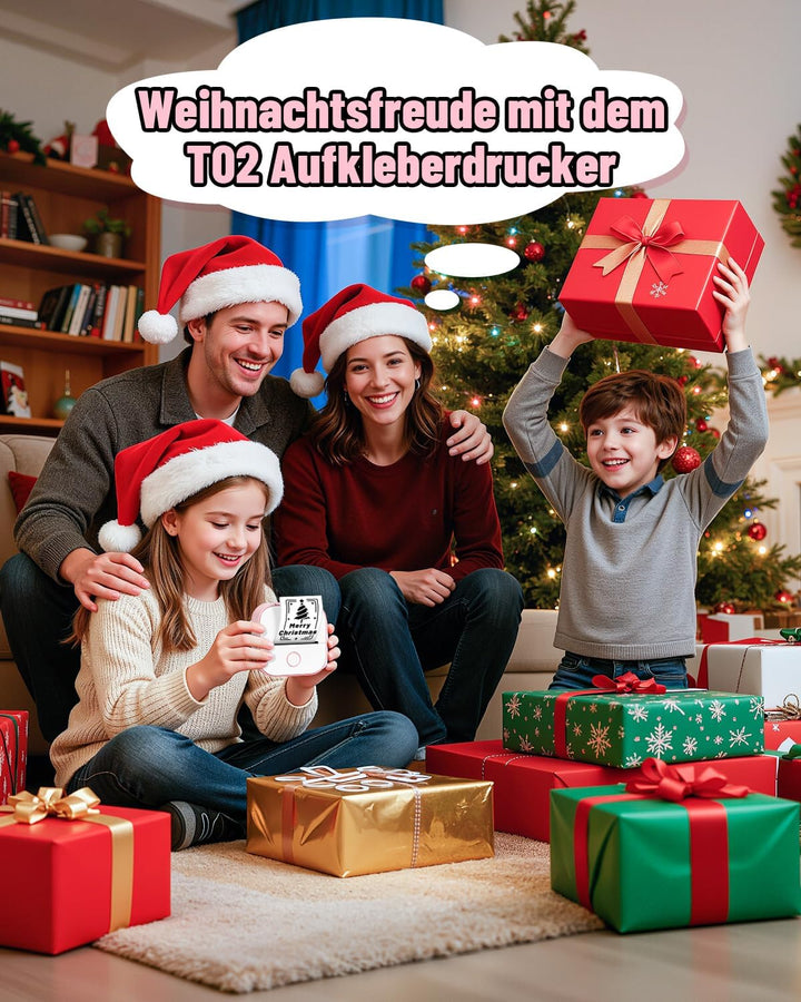 Phomemo Mini Etikettendrucker,T02 Sticker Fotodrucker für Smartphone,Handy Thermodrucker klein mit 3