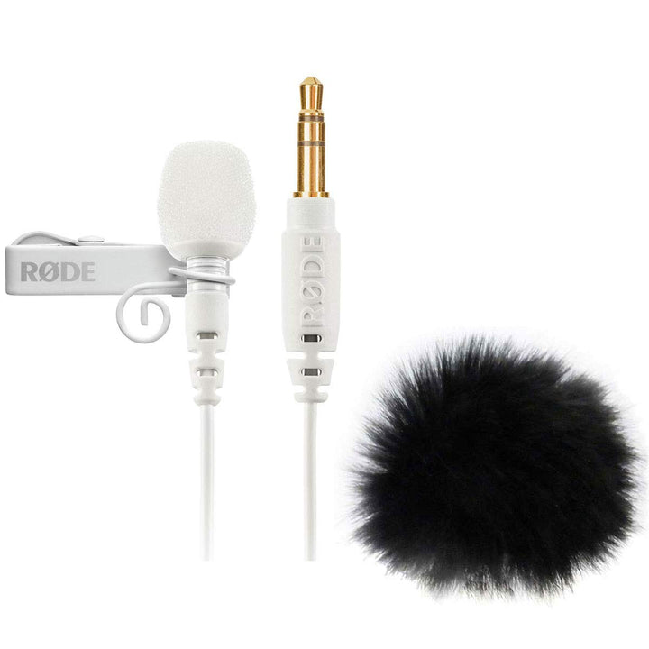 Rode Lavalier GO Weiss Lavaliermikrofon + keepdrum Fell-Windschutz WS05