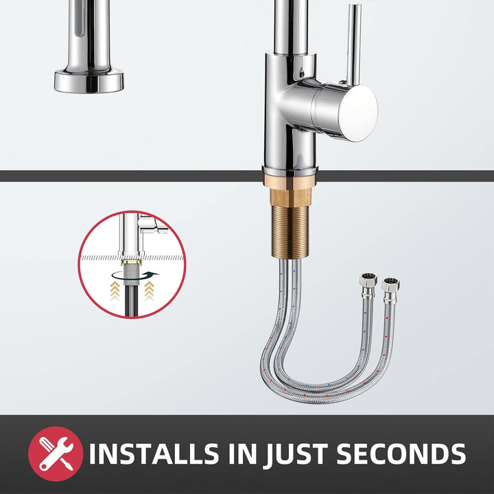 Cobbe Wasserhahn Küche, Spring Küchenarmatur mit Pull Down Sprüher Brause, 2 Sprühfunktionen, 360° D
