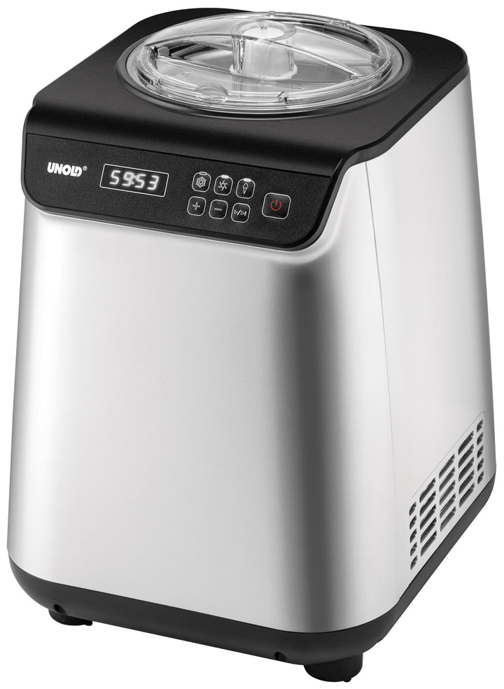 Unold EISMASCHINE UNO, mit Kompressor, 1,2 Liter Volumen, Edelstahl-Eisbehälter, mit Timer, 18/8, 1.