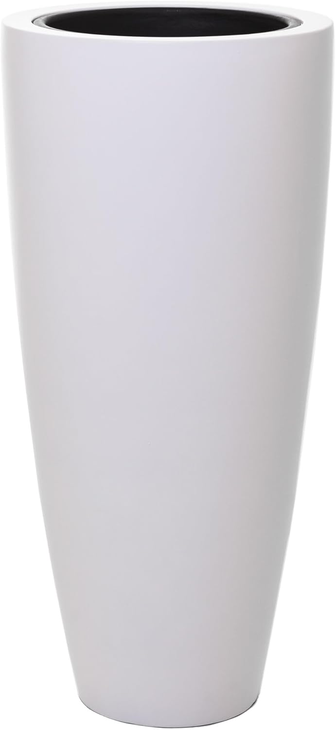 VIVANNO Pflanzkübel Pflanzgefäss Blumenkübel Fiberglas City Weiss matt - 80x37 80x37 cm Weiss Matt,