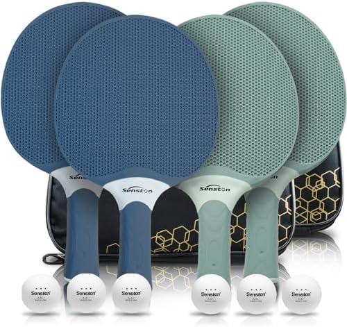 Senston Tischtennisschläger Set, professionelle Tischtennisschläger mit 3 Bällen, Ping Pong Paddel S