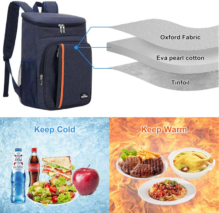 23L Picknickrucksäcke Gross Kühlrucksack Isoliert Kühltasche Outdoor Picknicktasche Thermo Rucksack