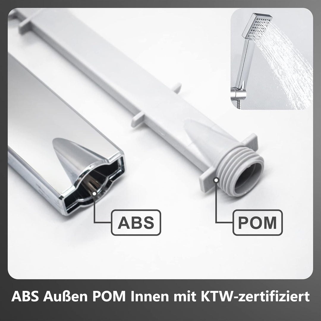 JOHO Edelstahl Regendusche Set, Duschset ohne Armatur, Duschsystem, Überkopfbrause Set, Duschstange