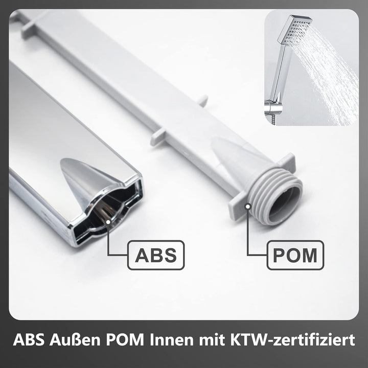 JOHO Edelstahl Regendusche Set, Duschset ohne Armatur, Duschsystem, Überkopfbrause Set, Duschstange