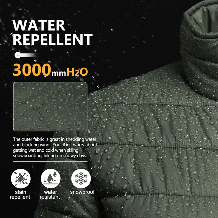 Outdoor Ventures Damen Steppjacke Leichte Warme Packbare Übergangsjacke Puffer Jacke für Frauen Gefü