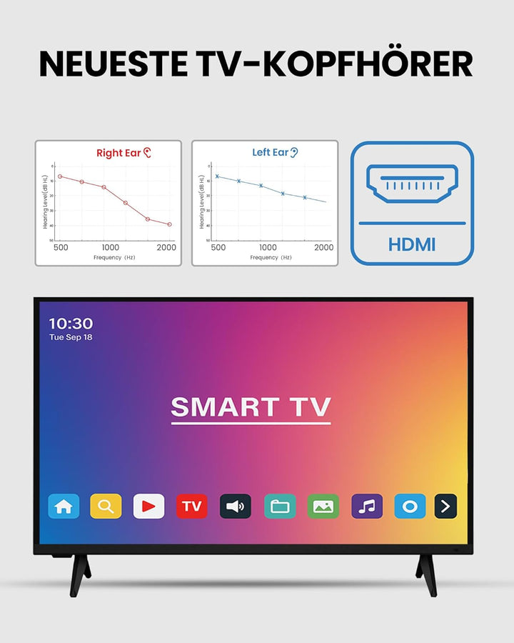 Avantree Crescendo Me – Personalisierte Funkkopfhörer Kabellos für Fernseher & Senioren, TV Kopfhöre
