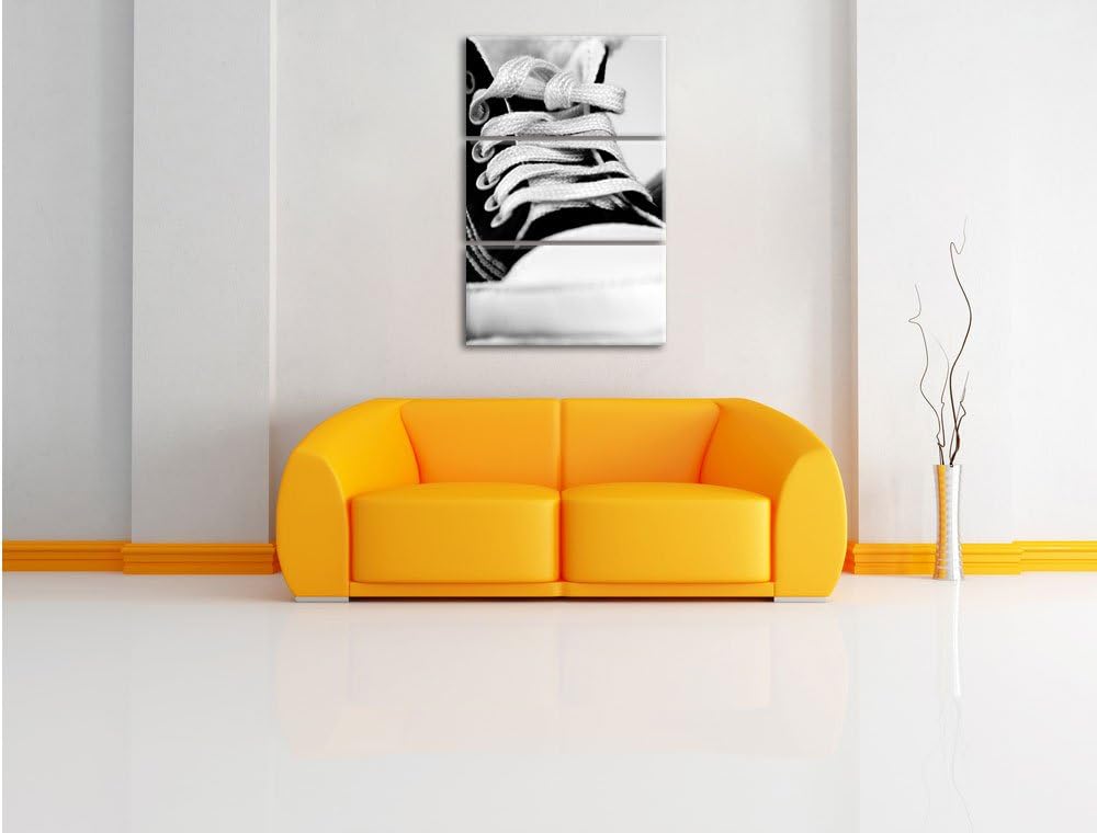 Pixxprint Trendige Schuhe als Leinwandbild/Grösse: 3 Teilig (120x80 cm) cm/Wandbild/Kunstdruck/ferti