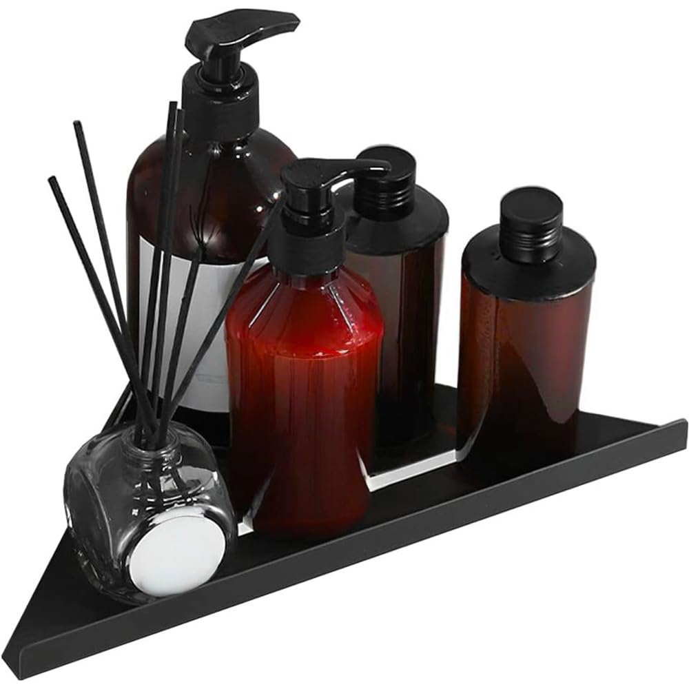 Biutimarden 30CM Schwarz Duschregal Ohne Bohren Eckablage Badregal Selbstklebende SUS304 Edelstahl D