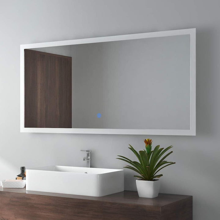 EMKE LED Badspiegel 120x60cm Badezimmerspiegel mit Beleuchtung kaltweiss Lichtspiegel Wandspiegel mi