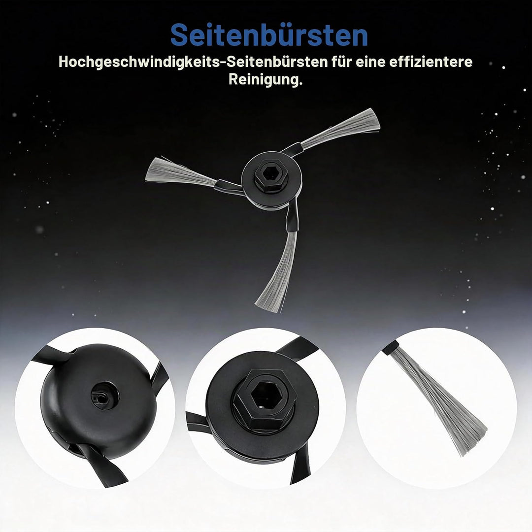 Zubehör für Dreame D20 Pro Plus,2 Hauptbürsten,3 Wischpads,3 Filter hepa,3 Seitenbürsten,3 Staubbeut
