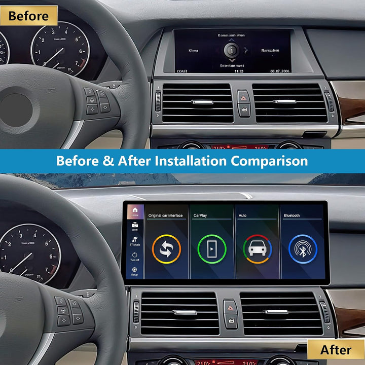 12,3 Zoll Touchscreen-Autoradio für BMW X5/X6 E70 E71 2007–2010 mit CCC-System, unterstützt Apple Ca