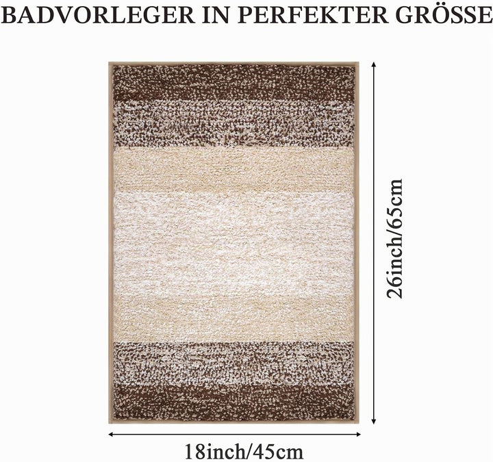 Badteppich Badematte rutschfeste 45 x 65 cm, Weiche Waschbar Badezimmerteppich Extra Flauschig Badvo