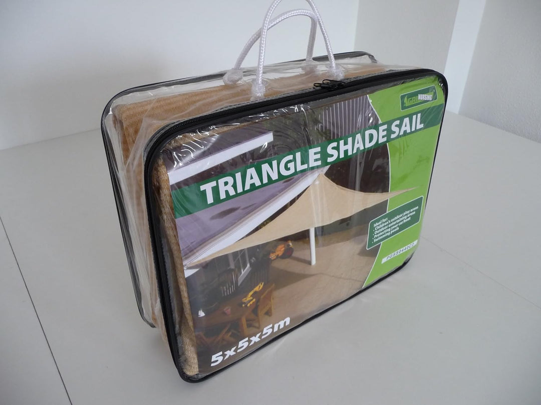 point-garden Sonnensegel Sonnenschutz Sonnendach Dreieck 5m x 5m x 5m beige