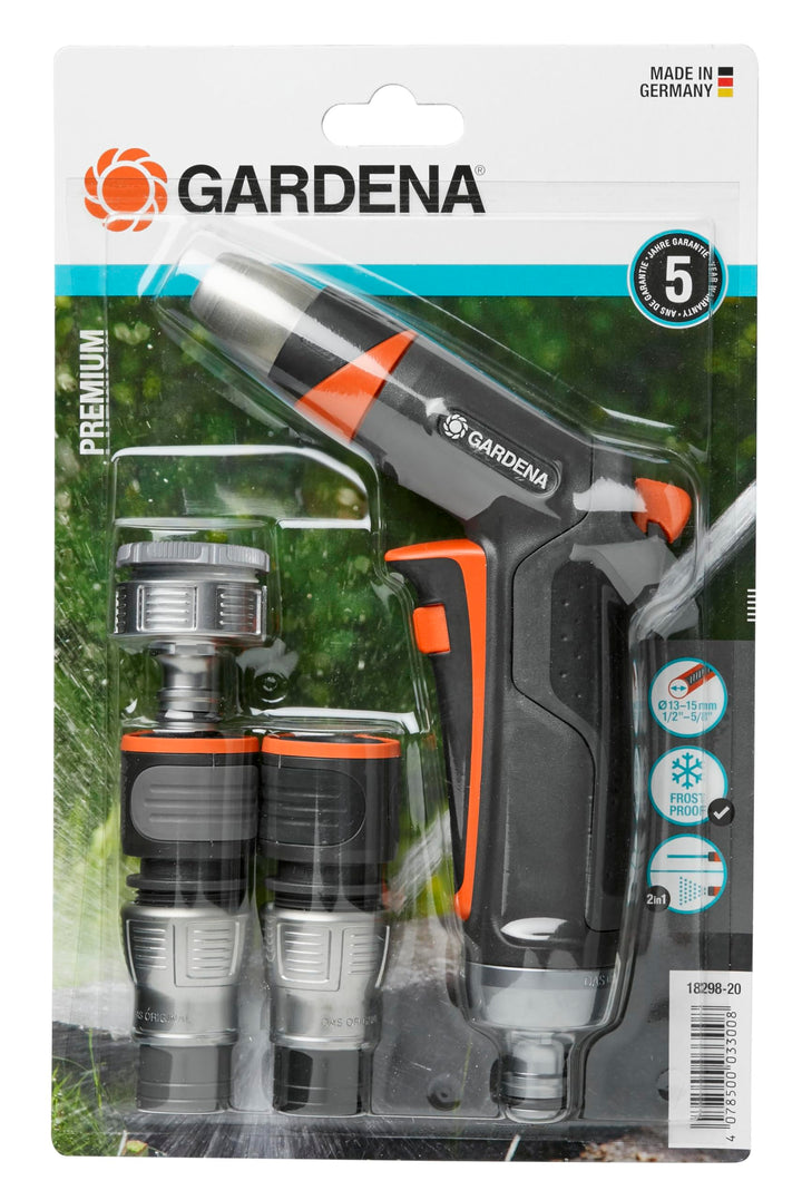 Gardena Premium Grundausstattung: Anschluss-Set mit Reinigungsspritze, mit Anschlussteilen für 13 mm