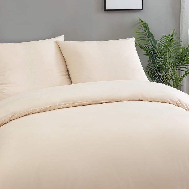 AYSW Baumwolle Bettwäsche 155x220 cm Beige 1 Bettbezug mit 1 Kopfkissenbezug 80x80 cm 155 x 220 cm B